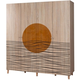 Ντουλάπα Τετράφυλλη Loni 869VEL8698 180x52x192cm Multi Τετράφυλλη