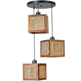 Φωτιστικό Οροφής Kumsal 941RTN1149 Φ30x70cm 3xE27 40W Natural-Walnut Opviq