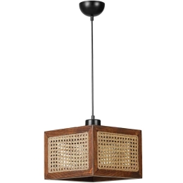 Φωτιστικό Οροφής Kumsal 941RTN1153 26x26x70cm E27 40W Walnut-Natural Opviq