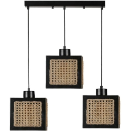 Φωτιστικό Οροφής - Ράγα Kumsal 941RTN1161 55x18x70cm 3xE27 40W Natural-Black Opviq