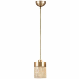 Φωτιστικό Οροφής Zeus 941RTN1185 Φ14x70cm 1xE27 40W Gold-Natural Opviq