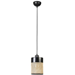 Φωτιστικό Οροφής Zeus 941RTN1192 Φ14x70cm 1xE27 40W Black-Natural Opviq