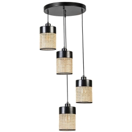 Φωτιστικό Οροφής Zeus 941RTN1195 Φ30x70cm 4xE27 40W Black Opviq