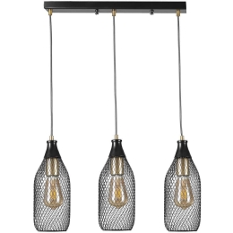 Φωτιστικό Οροφής - Ράγα Rio 941RTN1245 55x12x70cm 3xE27 40W Black Opviq