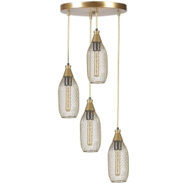 Φωτιστικό Οροφής Rio 941RTN1250 Φ30x70cm 4xE27 40W Gold Opviq