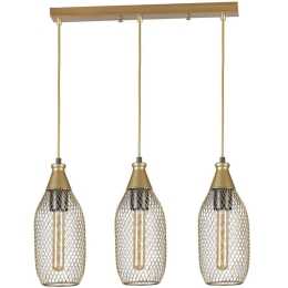 Φωτιστικό Οροφής - Ράγα Rio 941RTN1251 55x12x70cm 3xE27 40W Gold Opviq