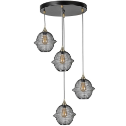 Φωτιστικό Οροφής Merkur 941RTN1280 Φ35x70cm 4xE27 40W Black Opviq