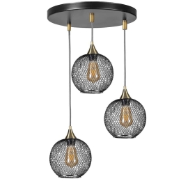 Φωτιστικό Οροφής Jupiter 941RTN1285 Φ30x70cm 3xE27 40W Black Opviq