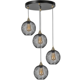Φωτιστικό Οροφής Jupiter 941RTN1286 Φ35x70cm 4xE27 40W Black Opviq