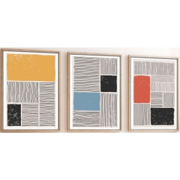 Κάδρα (Σετ 3Τμχ) 693BSE1246 50x70cm Multi Wallity Κάθετοι Mdf,Ξύλο