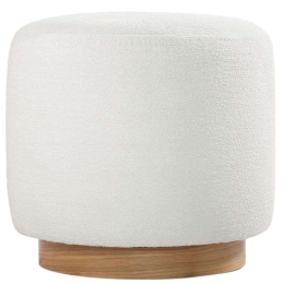 Σκαμπό Cheriton 209FLF1393 Φ45x42cm Cream-Natural