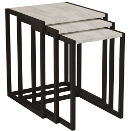 Ζιγκόν Tali (Σετ 3Τμχ) 835PUQ6260 44x45x52/39x45x49/34x45x46cm Black-Crystal White