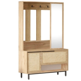 Έπιπλο Εισόδου 956LCS3482 102,2x35,5x178,2cm Walnut-Oak Μοριοσανίδα, Μέταλλο