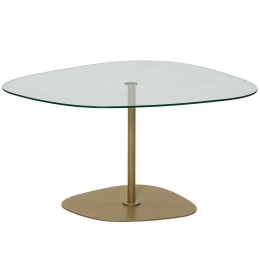 Τραπέζι Σαλονιού Soho 552NOS2380 85x67x40cm Clear-Gold