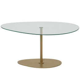 Τραπέζι Σαλονιού Porto 552NOS2384 90x60x40cm Clear-Gold