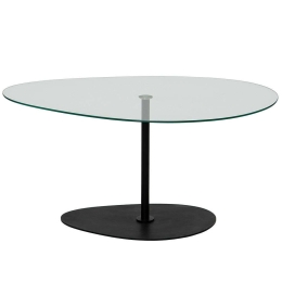 Τραπέζι Σαλονιού Porto 552NOS2385 90x60x40cm Clear-Black