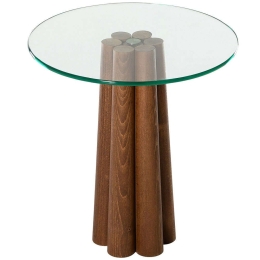 Τραπεζάκι Βοηθητικό Thales 552NOS2396 50x50x50cm Clear-Walnut