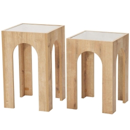 Τραπεζάκια Βοηθητικά Seine (Σετ 2Τμχ) 552NOS2418 35x50/35x55cm Clear-Oak