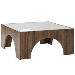 Τραπέζι Σαλονιού Seine 552NOS2421 80x80x35cm Clear-Walnut