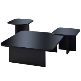 Τραπέζια Σαλονιού Jazz (Σετ 3Τμχ) 552NOS1479 80x80x30/40x40x35/40x40x40cm Black