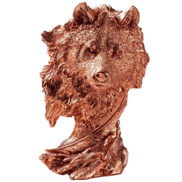 Διακοσμητικός Λύκος 891TNL3646 19x18x30cm Copper Aberto Design Πολυέστερ