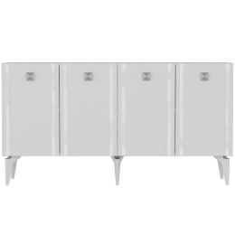 Μπουφές Doruk 475OLV2672 150x40x79cm White-Silver Μοριοσανίδα, Μελαμίνη