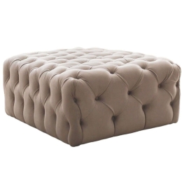 Σκαμπό Chester 383EVN1124 80x80x40cm Cream