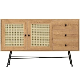 Μπουφές Nala 141HWR1126 160x40x90cm Natural Μοριοσανίδα, Μέταλλο