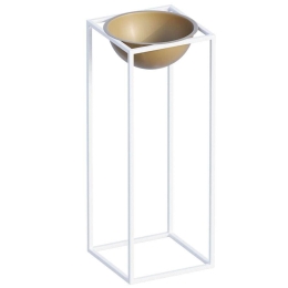 Κασπώ 247HFM1179 22x22x60cm White-Gold Aberto Design Μέταλλο