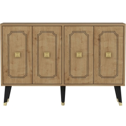 Μπουφές Roland 327ODS1228 120x30x80cm Oak-Gold Μοριοσανίδα, Μελαμίνη