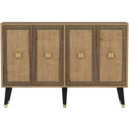 Μπουφές Ansel 327ODS1236 120x30x80cm Natural-Gold Μοριοσανίδα, Μελαμίνη