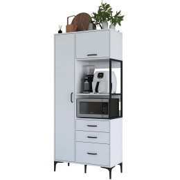 Ντουλάπι Κουζίνας 893RAN5436 90x40x198,6cm White Μοριοσανίδα, Μελαμίνη