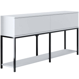 Κονσόλα Lord 618BLY1209 150x30x80cm Black-White Μοριοσανίδα, Μέταλλο