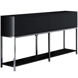 Κονσόλα Lord 618BLY1217 150x30x80cm Black-Silver Μοριοσανίδα, Μέταλλο