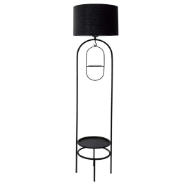 Φωτιστικό Δαπέδου Με Ραφάκι 780SGN4630 Φ28x145cm 1xE27 40W Black Opviq
