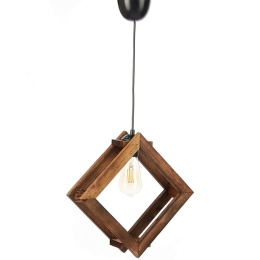 Φωτιστικό Οροφής Square 390FLH1848 34x75cm 1xE27 40W Brown Opviq