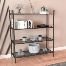 Ραφιέρα Δαπέδου Marta 706CLN1175 80x30x125cm Black-Smoke