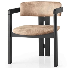 Πολυθρόνα 974NMB1749 58x49x76cm Black-Beige Ξύλο