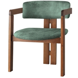 Πολυθρόνα 974NMB1756 58x49x76cm Walnut-Green Ξύλο