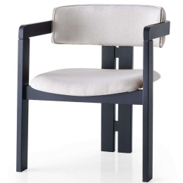 Πολυθρόνα 974NMB1770 58x49x76cm Cream-Black Ξύλο,Ύφασμα