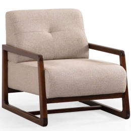 Πολυθρόνα Athena Bergere 560ARE2371 72x60x81cm Beige-Walnut