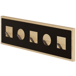 Κρεμάστρα Τοίχου 5 Θέσεων Icon 855DTE5122 54,2x2x16cm Black-Oak Hanah Home Μοριοσανίδα, Μέταλλο