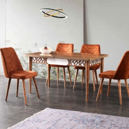 Τραπέζι Επεκτεινόμενο Mira 974NMB1826 130/165x80x75cm Walnut-White Πλαστικό,Μοριοσανίδα
