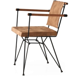 Πολυθρόνα Penyez (Σετ 2Τμχ) 974NMB1828 52x52x82cm Brown-Black Μέταλλο