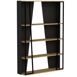 Βιβλιοθήκη Lissa 550ARN3433 123,6x32x179,6cm Black-Oak