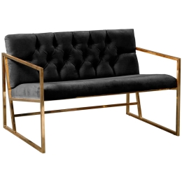 Καναπές Διθέσιος Oslo Babyface 118BRN1553 109x75x74cm Black-Gold