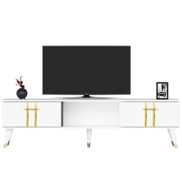 Έπιπλο Τηλεόρασης Asel 475OLV2698 150x29,6x44,6cm White-Gold