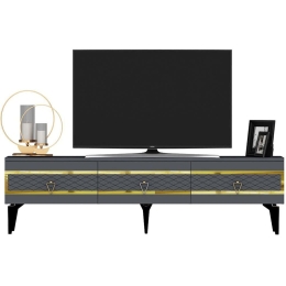 Έπιπλο Τηλεόρασης Ipek 475OLV2705 180x29,6x44,6cm Anthracite-Gold