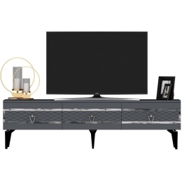 Έπιπλο Τηλεόρασης Ipek 475OLV2706 180x29,6x44,6cm Anthracite-Silver