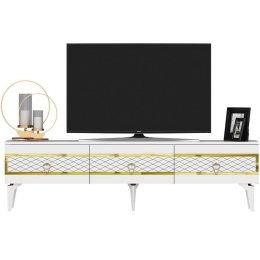 Έπιπλο Τηλεόρασης Ipek 475OLV2707 180x29,6x44,6cm White-Gold